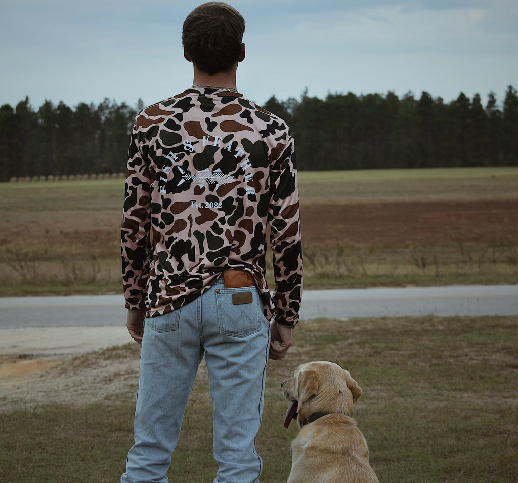 Champagne Vintage Camo Long Sleeve Shirt