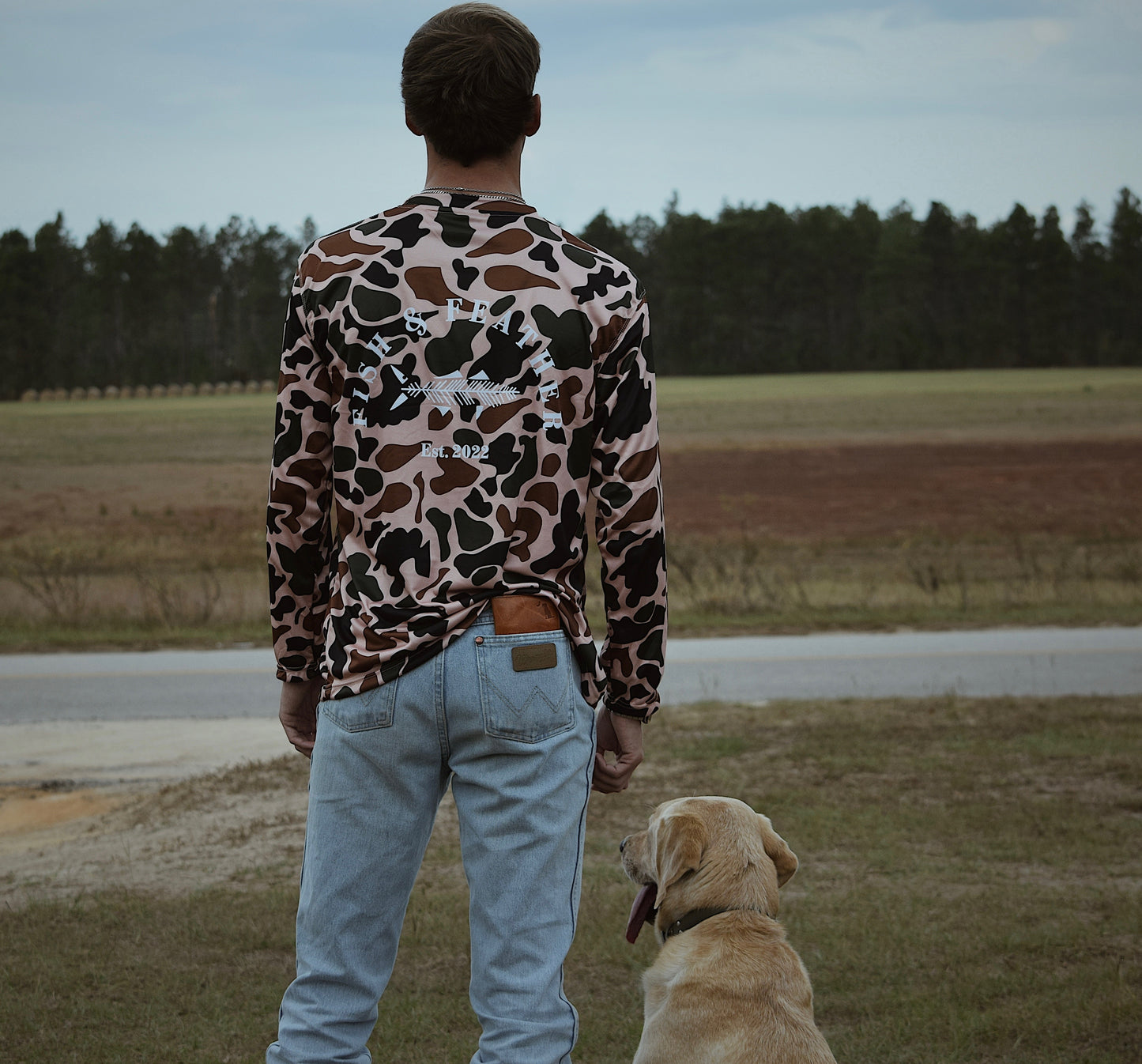 Champagne Vintage Camo Long Sleeve Shirt