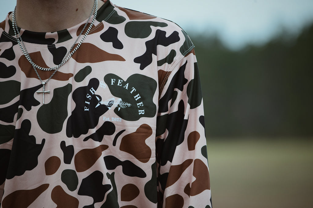 Champagne Vintage Camo Long Sleeve Shirt