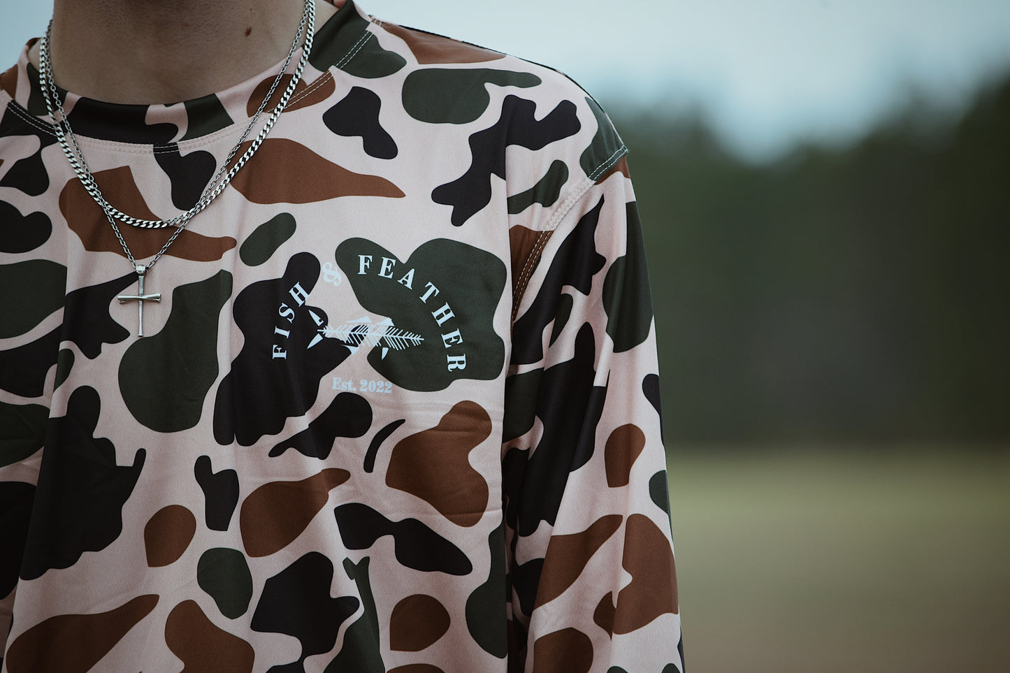Champagne Vintage Camo Long Sleeve Shirt