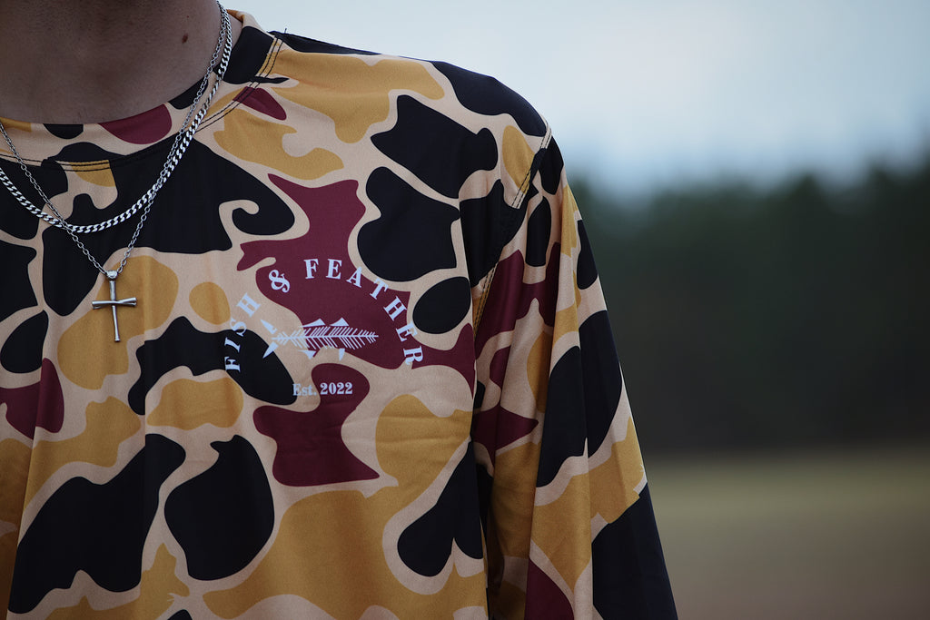 Gold Vintage Camo Long Sleeve Shirt
